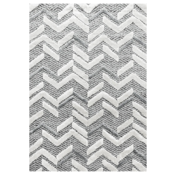 Designer Chevron Grey Rug For Living Room | Grey and White Chevron Rug